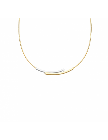 Choker verspr 4mm/vierkant/0.03crt/bicolor - 14535