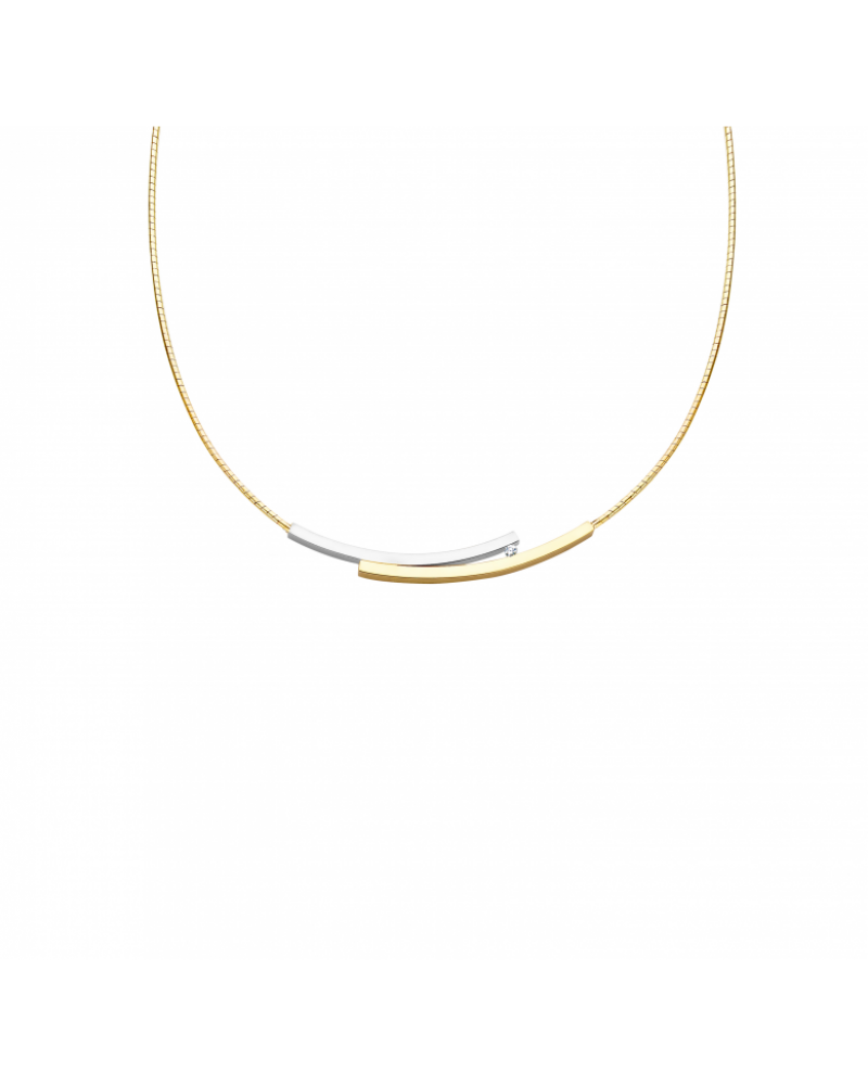 Choker verspr 4mm/vierkant/0.03crt/bicolor - 14535 Choker verspr 4mm/vierkant/0.03crt/bicolor - 14535