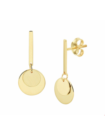 14 krt gouden oorhangers rondjes - 15345
