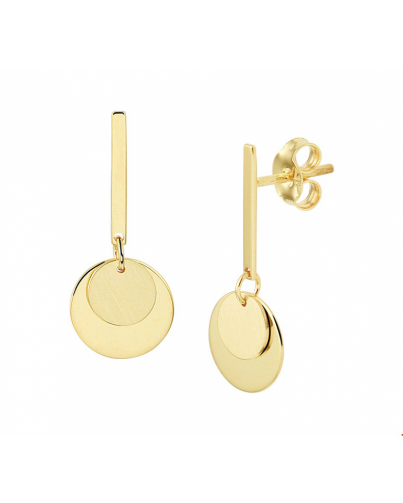 14 krt gouden oorhangers rondjes - 15345