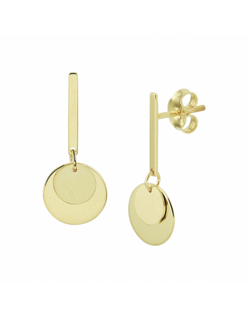 14 krt gouden oorhangers rondjes - 15345