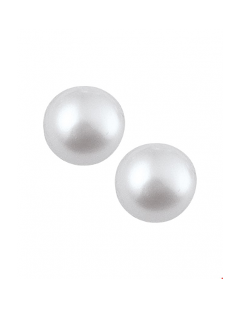 Oorknoppen synth. parel wit - 14931