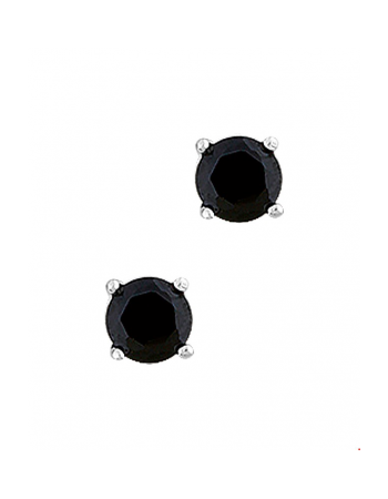 Oorknoppen zirkonia 5mm zwart rond - 10593