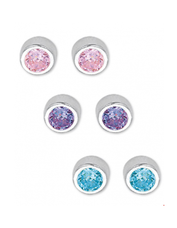 Oorknoppen zirkonia Gekleurd - 13573