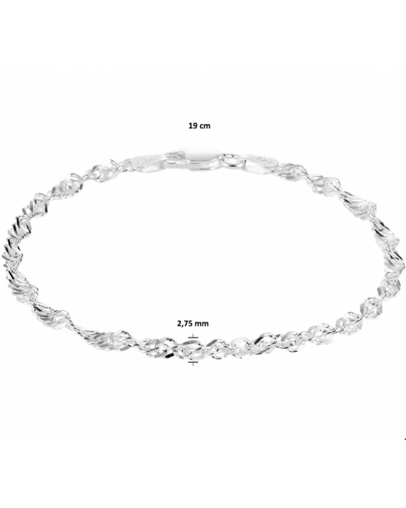Armband singapore 2,75 mm 19 cm - 10639 Armband singapore 2,75 mm 19 cm - 10639