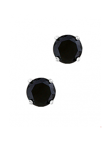 Oorknoppen zirkonia 6mm zwart rond - 10595 Oorknoppen zirkonia 6mm zwart rond - 10595
