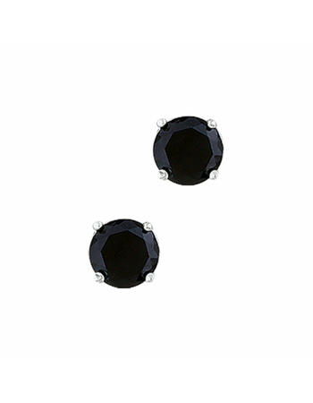 Oorknoppen zirkonia 6mm zwart rond - 10595 Oorknoppen zirkonia 6mm zwart rond - 10595