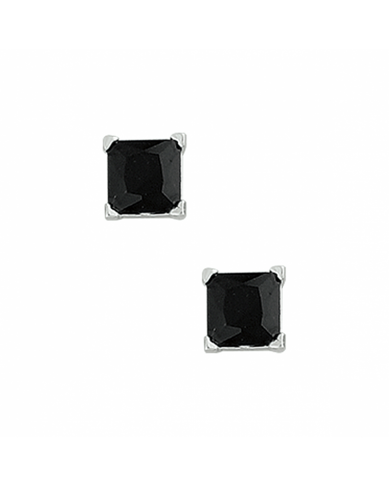 Oorknoppen zirkonia vierkant zwart 5mm - 10591 Oorknoppen zirkonia vierkant zwart 5mm - 10591