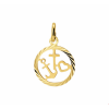 14 krt gouden Hanger geloof, hoop en liefde gediamanteerd - 15616
