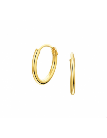 14krt gouden Oorringen ronde buis 13 x 1.3mm - 10388 14krt gouden Oorringen ronde buis 13 x 1.3mm - 10388