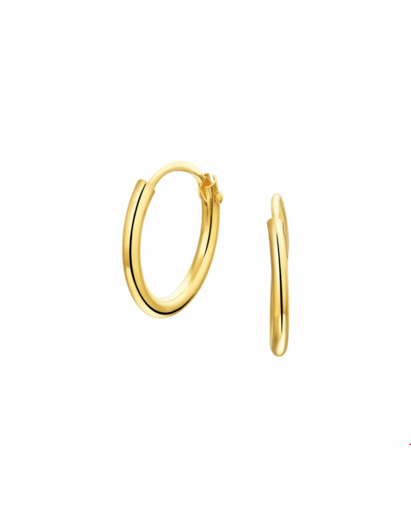 14krt gouden Oorringen ronde buis 13 x 1.3mm - 10388 14krt gouden Oorringen ronde buis 13 x 1.3mm - 10388