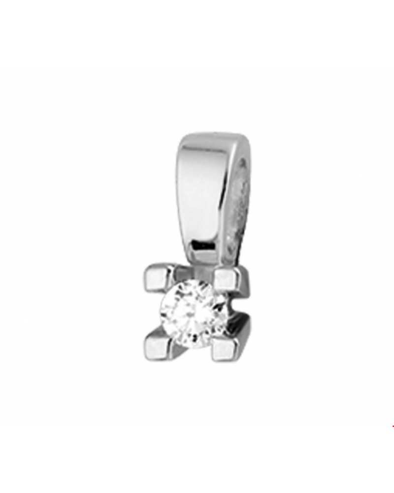 Witgouden Hanger diamant 0.10ct H SI - 15164