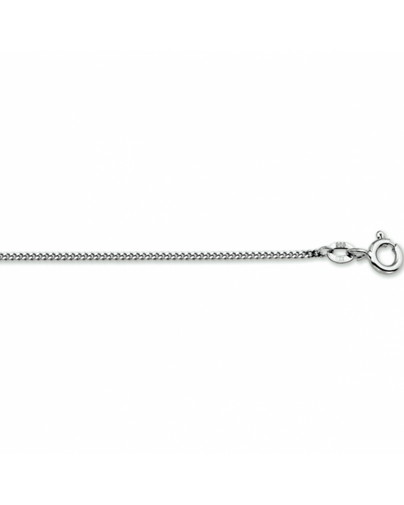 14 krt witgouden collier gourmette 4-zijdes geslepen 1,2 mm - 16226 14 krt witgouden collier gourmette 4-zijdes geslepen 1,2 mm - 16226