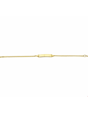 14 krt graveerarmband gourmette plaat 5,0 mm - 16442