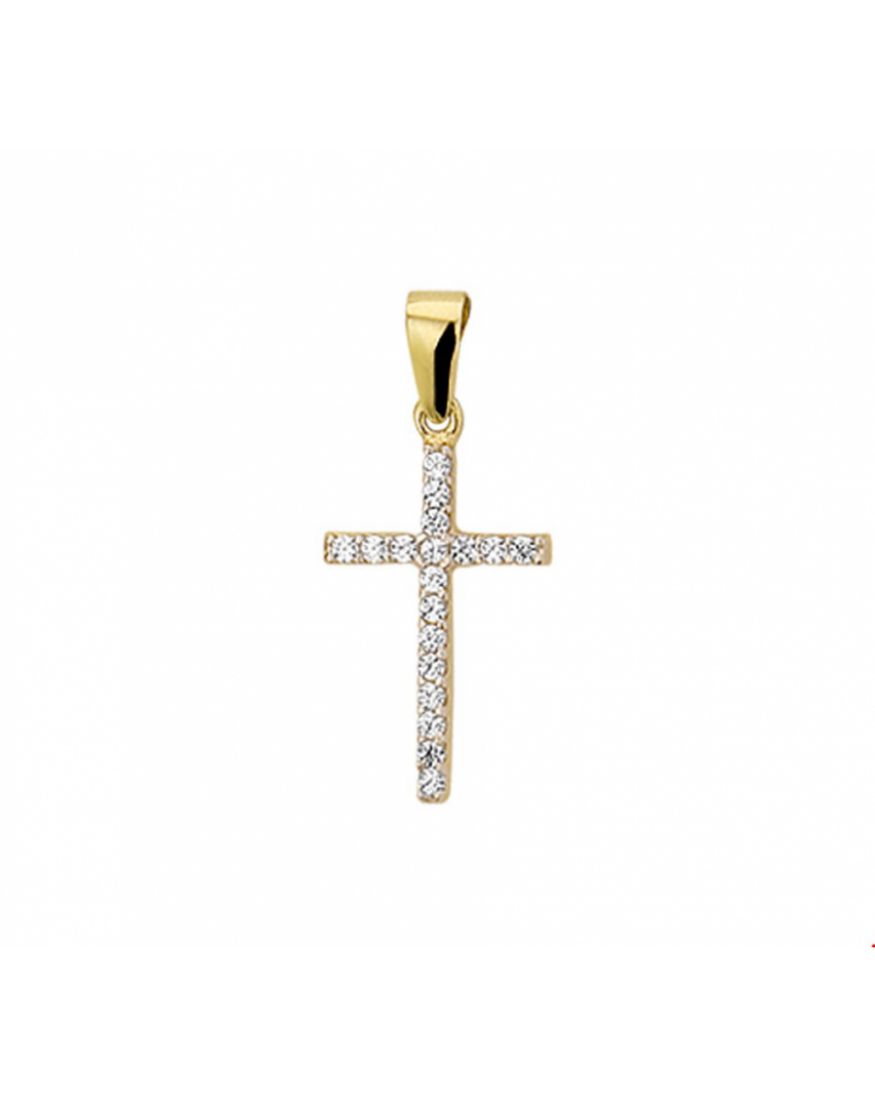 14 krt Hanger kruis zirkonia - 15165 14 krt Hanger kruis zirkonia - 15165