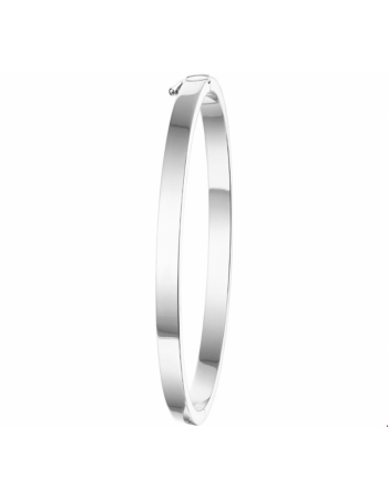 Zilveren bangle scharnier 4 mm vlakke buis - 16593