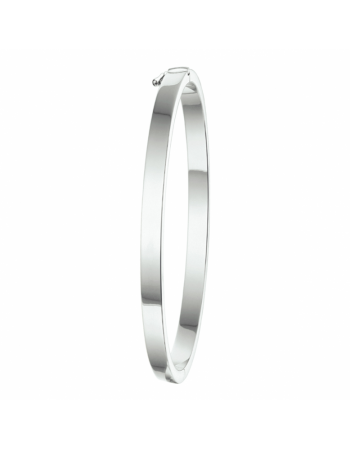 Zilveren bangle scharnier 4 mm vlakke buis - 16593