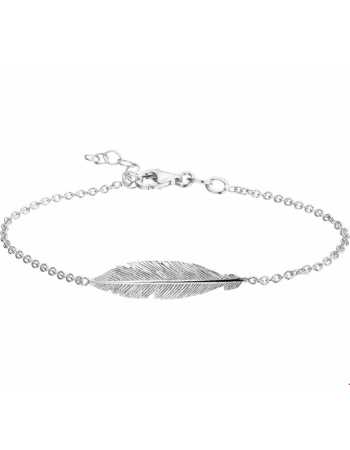 Armband Zilver Gerhodineerd met Veer - 14712
