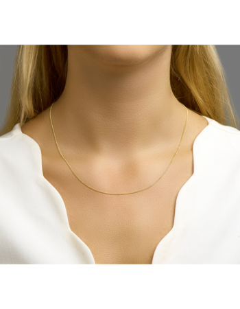 14 krt collier gourmette 1,0 mm 50cm - 16010