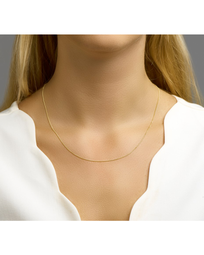 14 krt collier gourmette 1,0 mm 50cm - 16010