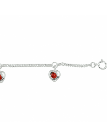 Zilveren armband hart lieveheersbeestje - 15366