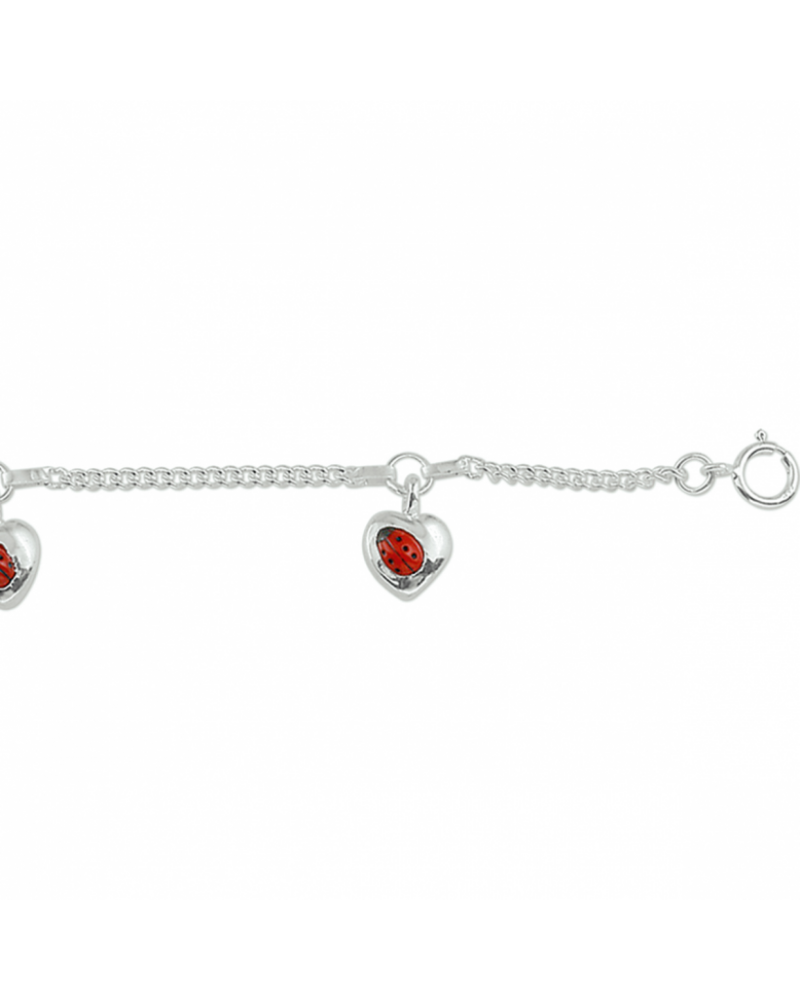 Zilveren armband hart lieveheersbeestje - 15366 Zilveren armband hart lieveheersbeestje - 15366