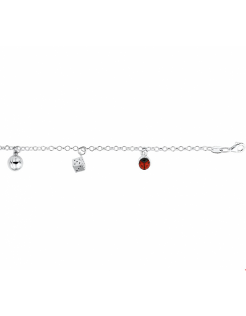 Armband diverse bedels 17 cm - 10565