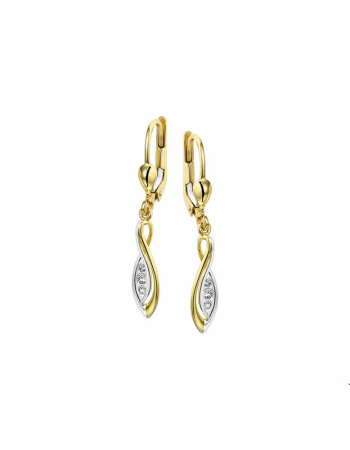 Oorhangers zirkonia brisur haak - 14285