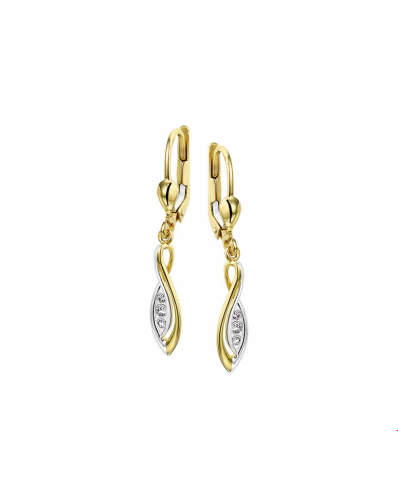 Oorhangers zirkonia brisur haak - 14285