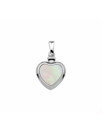 Zilveren Ashanger hart parelmoer - 15001