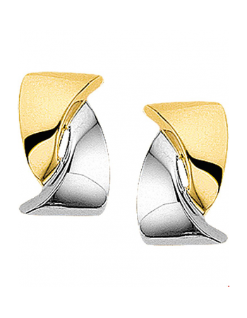 14 krt gouden Bicolor Oorknoppen - 13850
