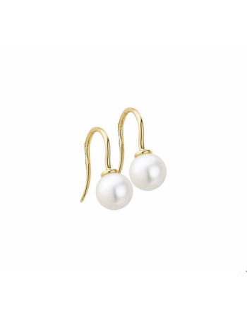14 krt gouden oorhangers parel franse haak - 15615 14 krt gouden oorhangers parel franse haak - 15615