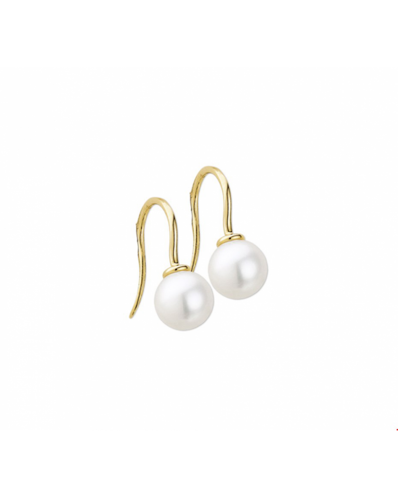 14 krt gouden oorhangers parel franse haak - 15615 14 krt gouden oorhangers parel franse haak - 15615