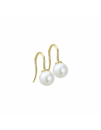 14 krt gouden oorhangers parel franse haak - 15615 14 krt gouden oorhangers parel franse haak - 15615