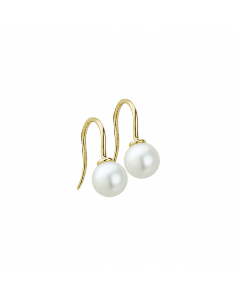 14 krt gouden oorhangers parel franse haak - 15615 14 krt gouden oorhangers parel franse haak - 15615