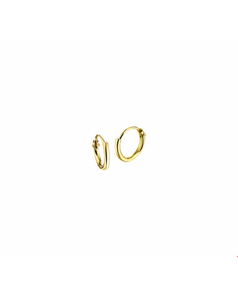14 krt Oorringen ronde buis 9 x 1.3mm - 10389