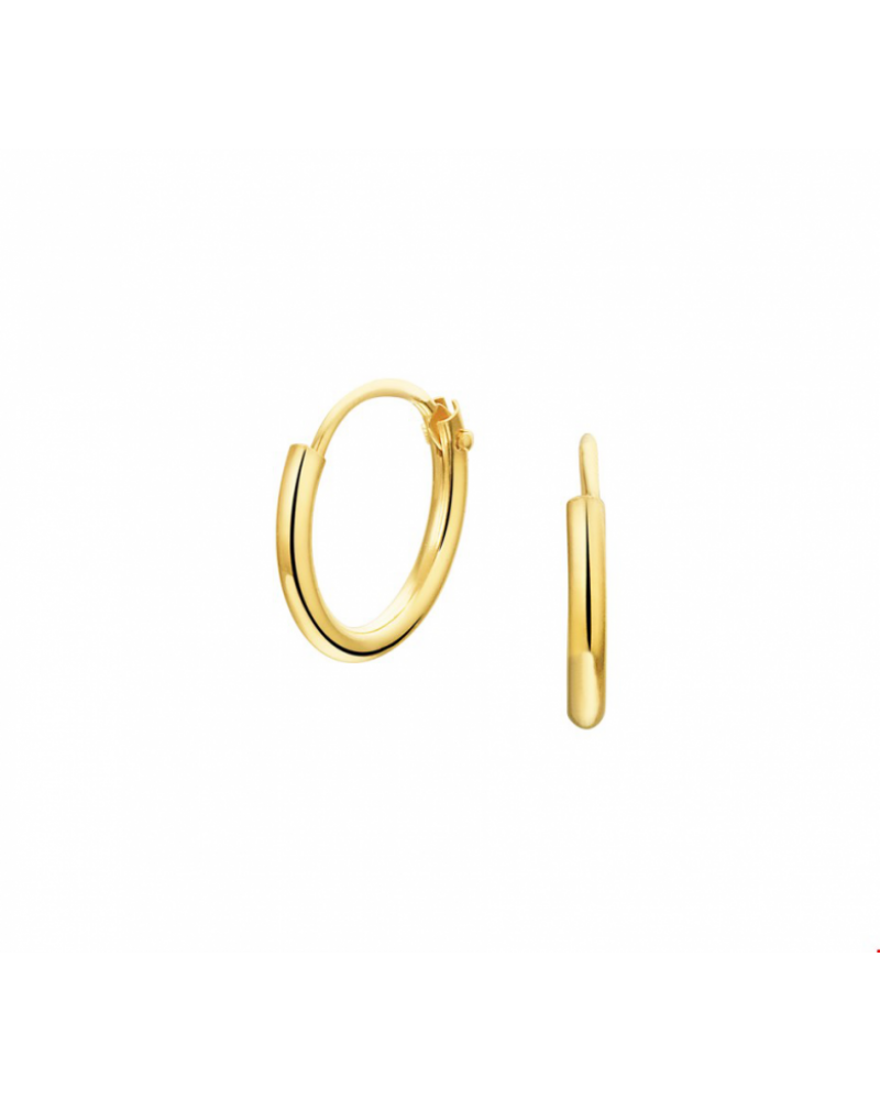 14 krt gouden Oorringen ronde buis 11 x 1.3mm - 14133