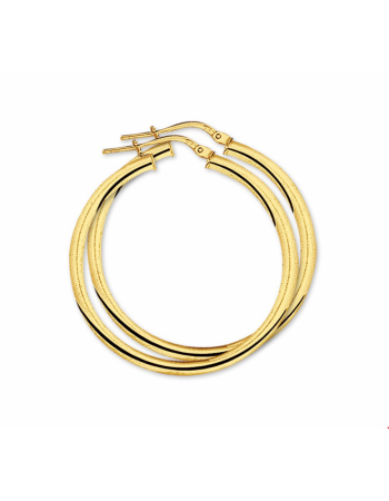 14 krt gouden Oorringen ronde buis - 14787