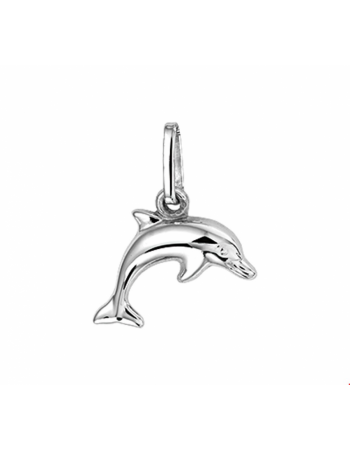Zilver gerhodineerd Hanger dolfijn - 14969