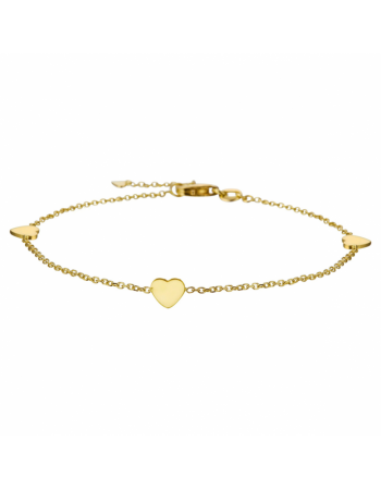 14krt gouden armband hart 17 - 18,5 cm - 17293 14krt gouden armband hart 17 - 18,5 cm - 17293
