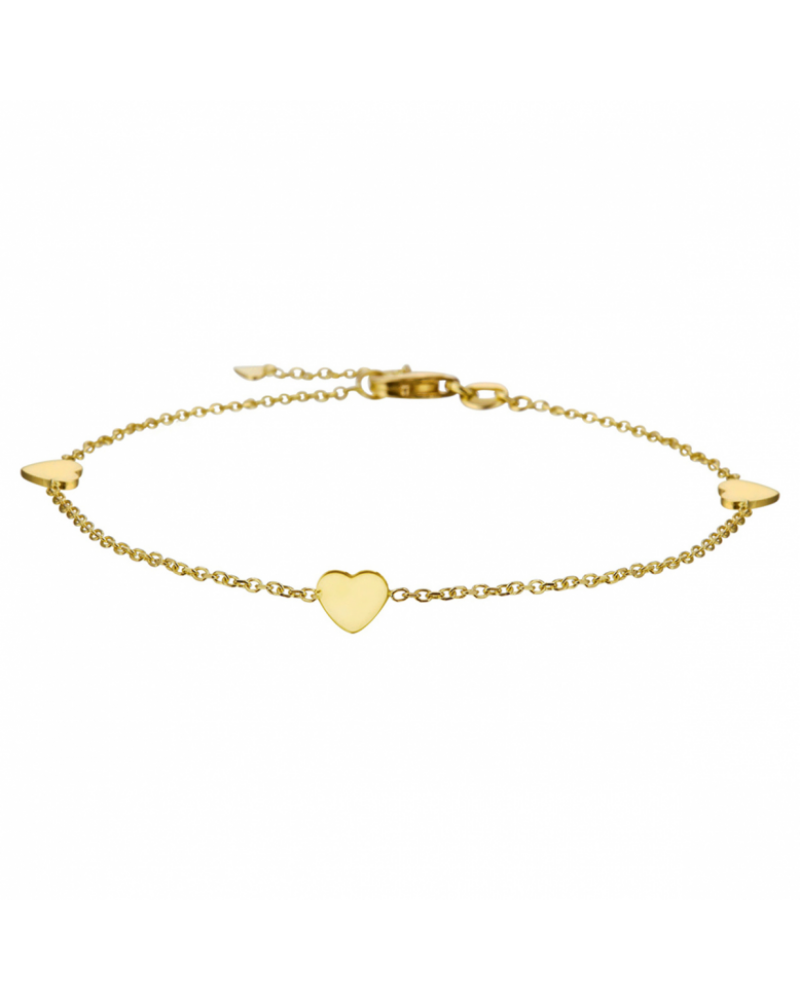 14krt gouden armband hart 17 - 18,5 cm - 17293 14krt gouden armband hart 17 - 18,5 cm - 17293