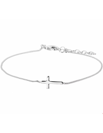zilveren armband kruis 17 + 3 cm - 17939 zilveren armband kruis 17 + 3 cm - 17939