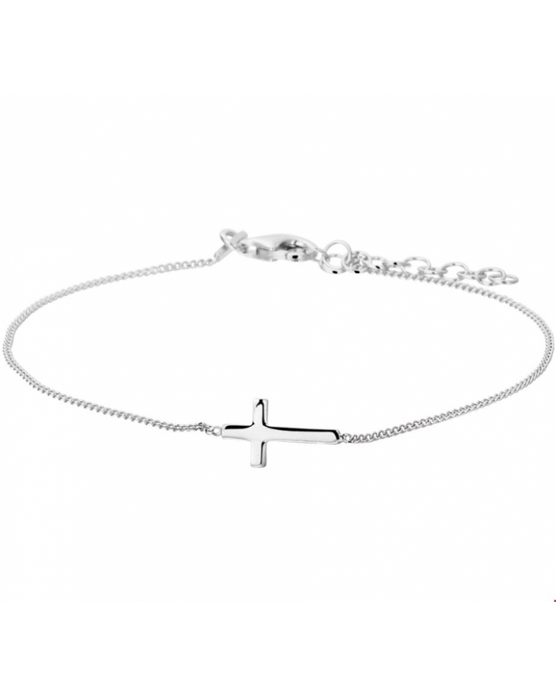 zilveren armband kruis 17 + 3 cm - 17939 zilveren armband kruis 17 + 3 cm - 17939