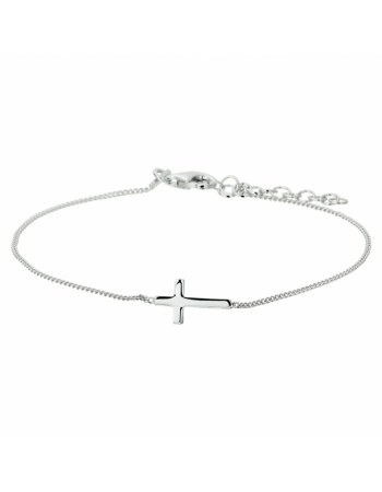 zilveren armband kruis 17 + 3 cm - 17939 zilveren armband kruis 17 + 3 cm - 17939