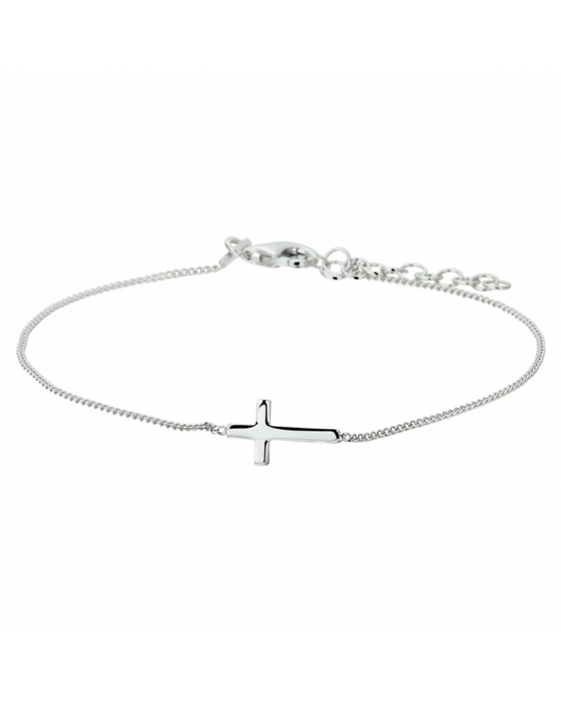 zilveren armband kruis 17 + 3 cm - 17939 zilveren armband kruis 17 + 3 cm - 17939