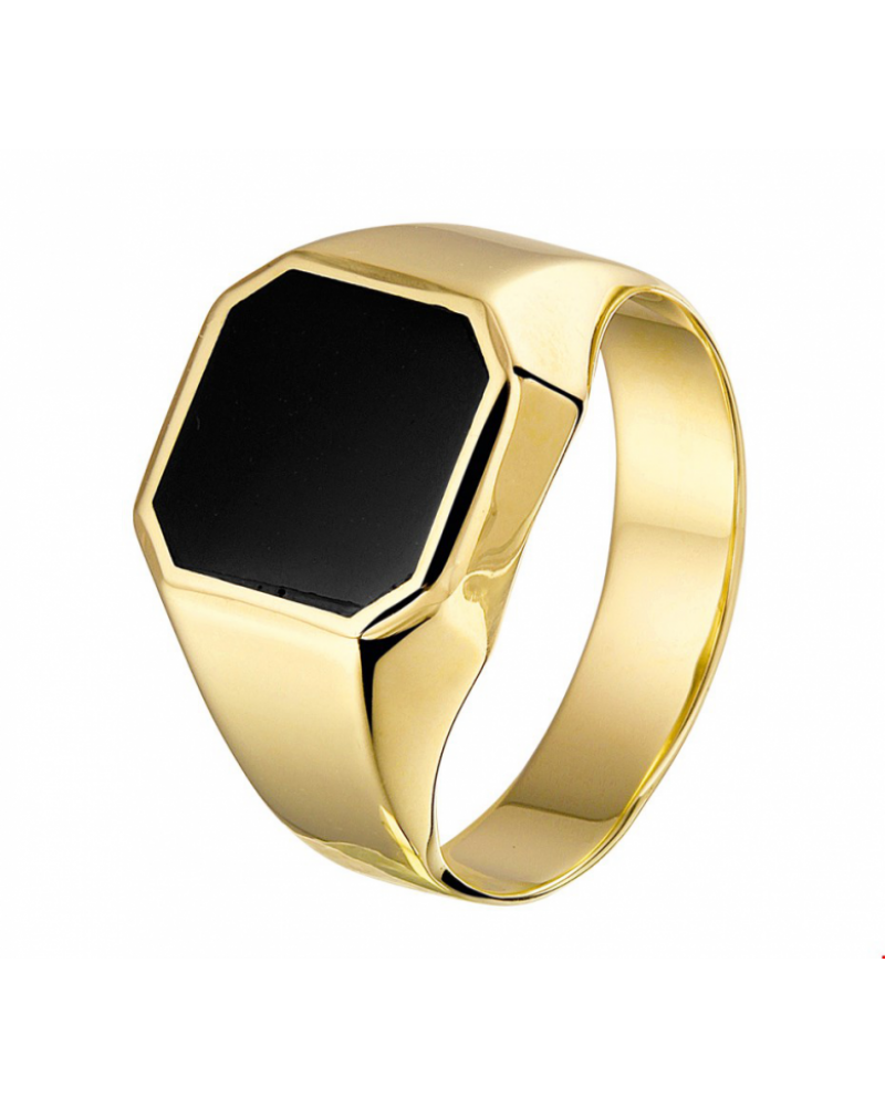 14 krt zegelring onyx - 16396 14 krt zegelring onyx - 16396