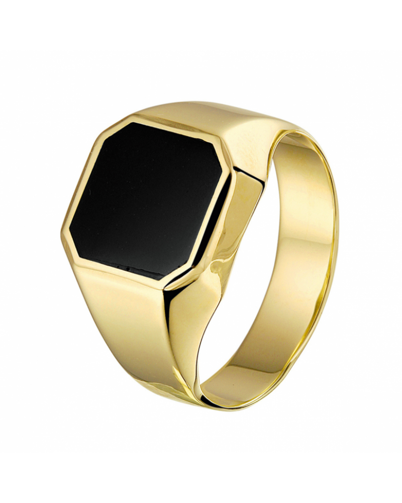 14 krt zegelring onyx - 16396 14 krt zegelring onyx - 16396