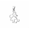 Zilver gerhodineerd Hanger konijn - 14970