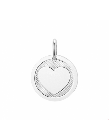 Hanger rond met hart poli/mat - 14253