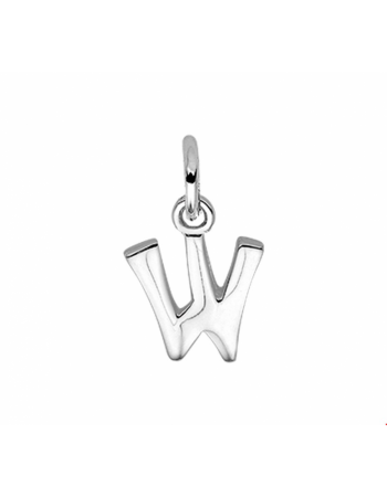 zilveren hanger letter W - 17685